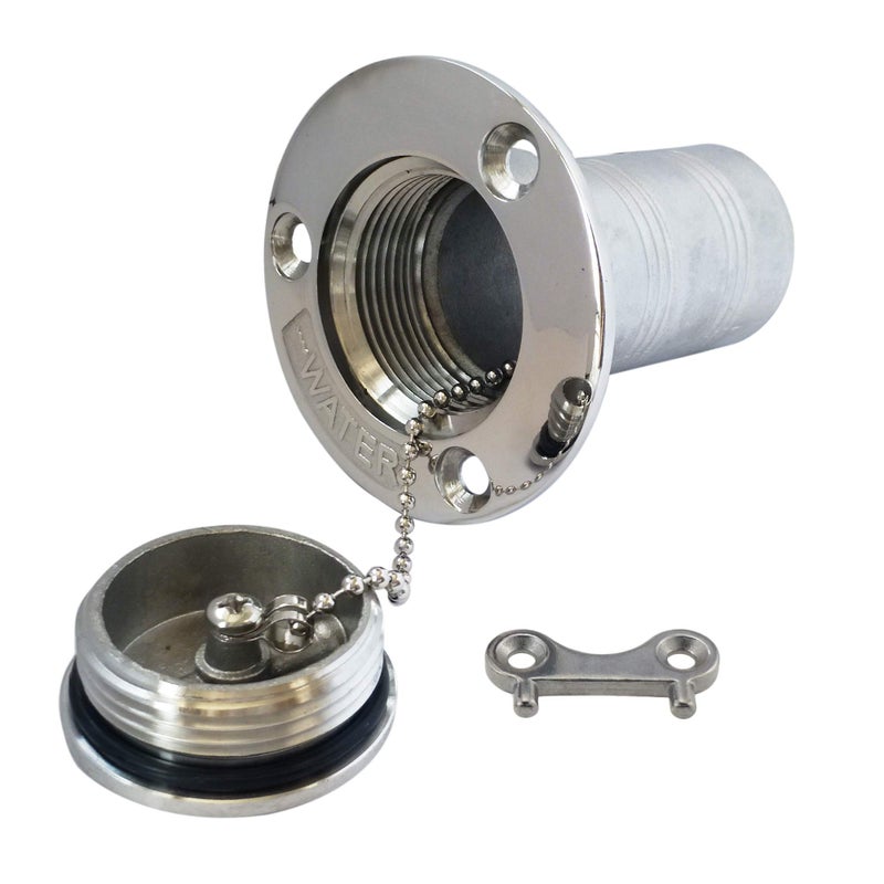 NRC&XRC New Casting 1-1/2"(38mm) Boat Water Deck Fill/Filler with Key Cap Water Marine 316 Stainless Steel Hardware for Boat Yacht Caravan - Image 1